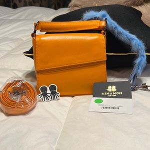 NWT Min & Mon Micro Orange Leather Handbag